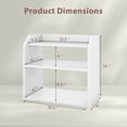 thumbnail image 3 of Gymax 2PCS-3-Tier Desktop Bookshelf w/Raised Top Guardrails Space-Saving Display Shelf, 3 of 10