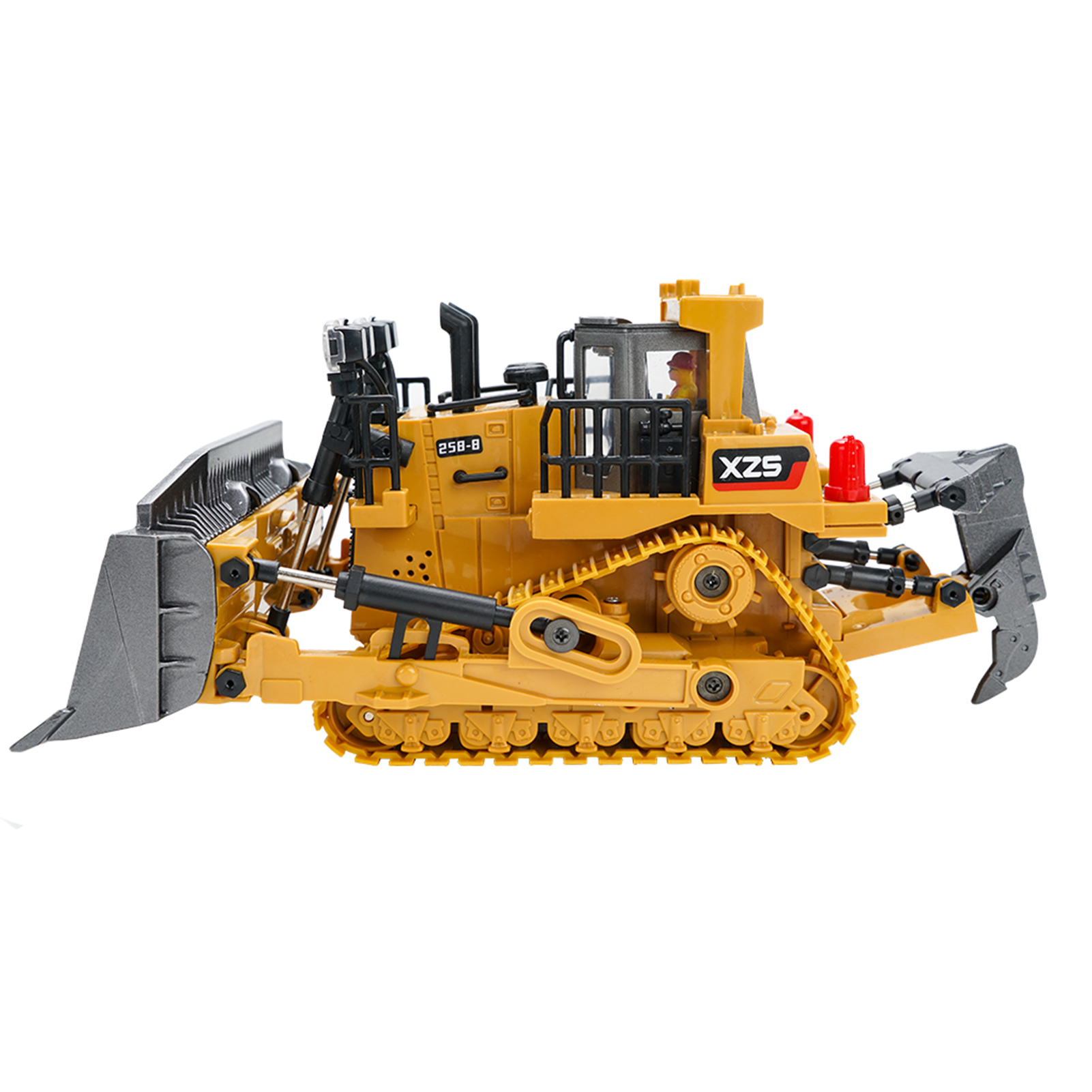 CACAGOO 1:24 2.4G 9CH RC Bulldozer Alloy Bucket RC Tractor Truck Construction Engineering Vehicles with One Key Demonstration Lighting Simulation Sound Function Educational Toys for Kids - image 4 of 7