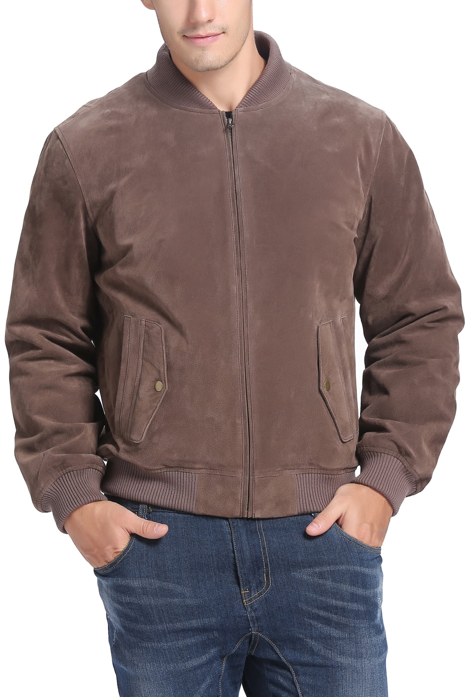 Men Urban Leather Bomber Jacket 