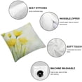 thumbnail image 4 of BANET  Tulip Throw Pillow Cushion Cover, Watercolors Background with Soft Pure Pastel Tone Effects Heralds of Spring Design, Decorative Square Accent Pillow Case 18x18in, 4 of 5