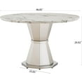 thumbnail image 2 of 46.85Inch Modern Round Dining Table, Marble Top Kitchen Table with Stainless Steel Base, Luxury Breakfast Table for Dining Room, Kitchen, 2 of 8