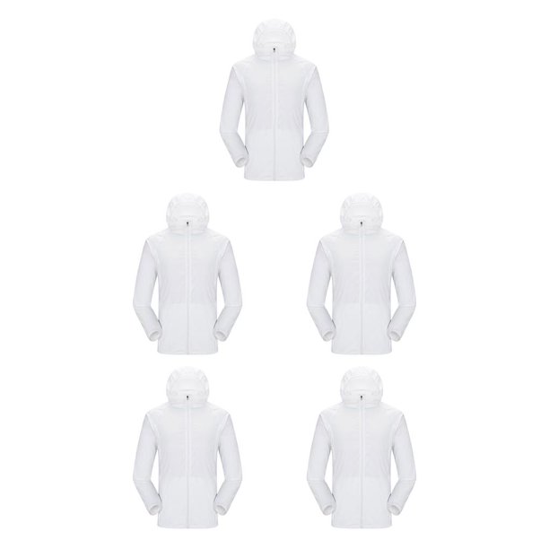 Sonducket Chaqueta de protección solar de manga larga Entrenamiento Unisex Abrigo con capucha Camping Ciclismo Mujer Hombre Ropa Accesorios 3XL Blanco 3XL Vit 5piezas Sonducket CBP224449