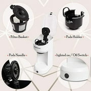 Mixpresso Single Serve Coffee Brewer, K Cup Compatible & Ground Coffee, White
