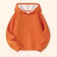 thumbnail image 2 of Atogsazn Kids Girls Fleece Lined Sweatshirt Children Long Sleeve Pullover Hooded Sweatshirts Fall Winter Tops Clothing 01-Orange 7-8 Years Fashion, 2 of 6