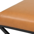 thumbnail image 4 of EXTRA COMFY 20" Square Metal X-Base Ottoman - Brown Faux Leather, 4 of 9