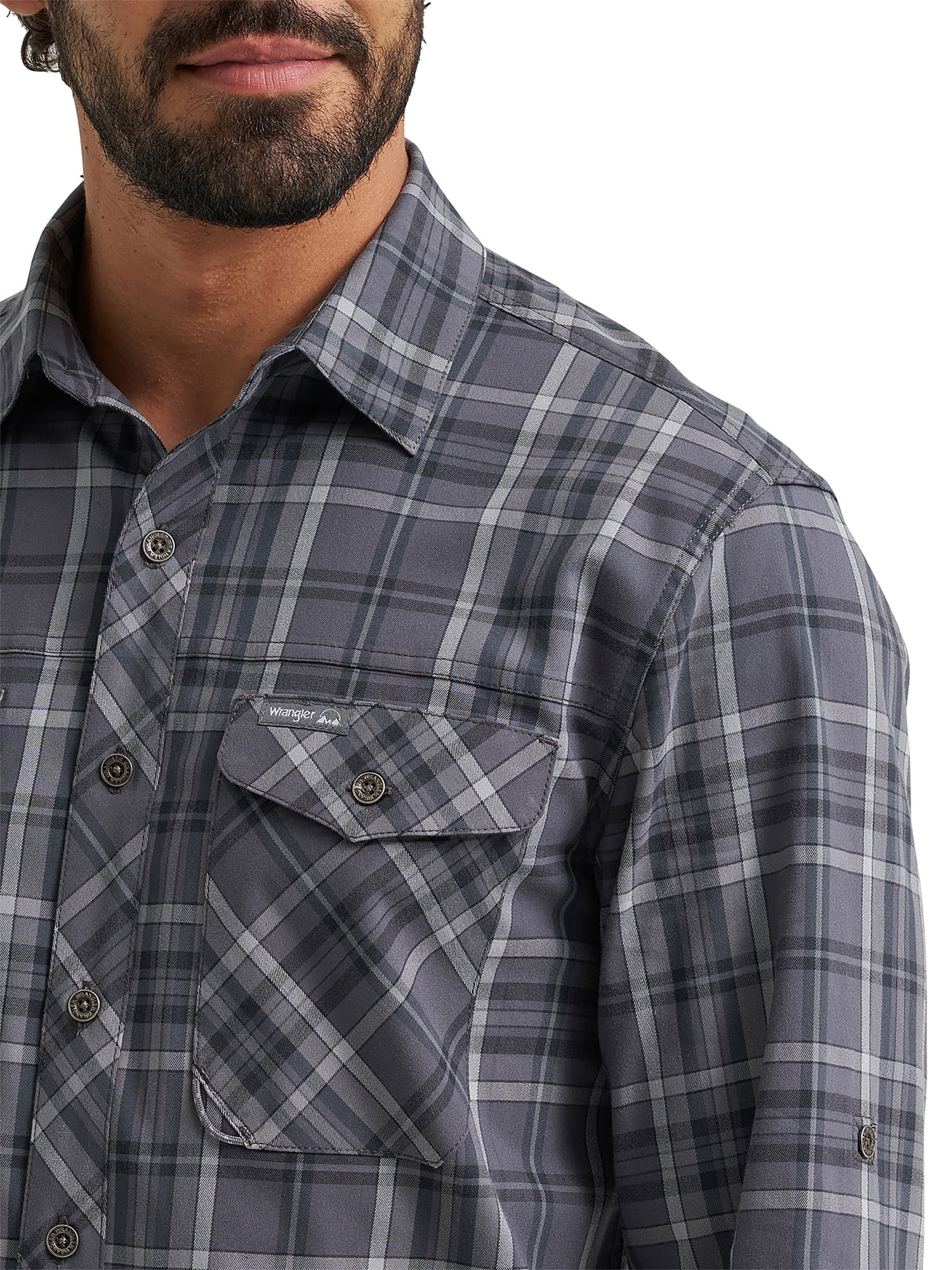 Wrangler® Men's and Big Mens Outdoor Long Sleeve All Season Stretch Shirt, Sizes S-3XL