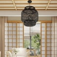 thumbnail image 2 of Suspension en Bambou Tressé Créative Simple Lampe Dôme Osier Style Rustique Rétro Design Moderne, 2 of 9