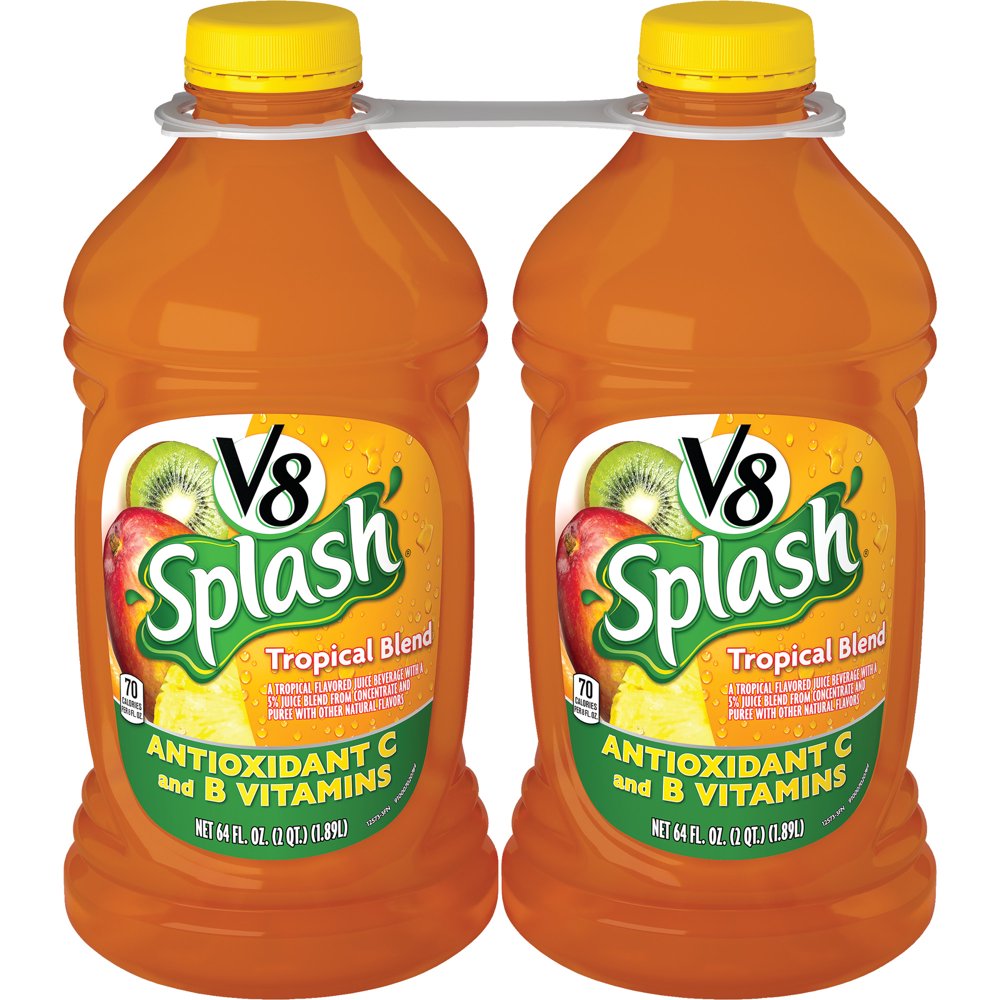 V8 Splash, Juice Drink, Tropical Blend 64 oz. Bottle (Pack of 2