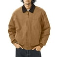 thumbnail image 2 of Men's Solid Color Outdoor Sports Casual Jacket with Pocket & Zipper, Khaki, Size XXL, 2 of 5