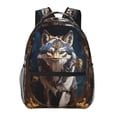 thumbnail image 1 of Balery Oil Painting Tribal Wolf Mochila Escolar Impresa, Mochila Ligera para Viajes Casual, Mochila Duradera y Cómoda Multifuncional, Mochila para Laptop-One Size, 1 of 5
