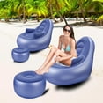 thumbnail image 2 of Inflatable Couch with Armrest＆Ottoman, Blow Up Lounger Chair,Folding Air Chair for Adults,Inflatable Lazy Sofa Perfect for Rooms, Camping or Home(Without Pump), 2 of 6