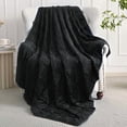 thumbnail image 3 of Sivio Weighted Blanket for Adults Queen Size, Minky Heavy Blanket with Glass Beads for Bed Sofa Chair, Soft Reversible for All Season, Machine Washable, 60"x80" 15lbs, Black, 3 of 9