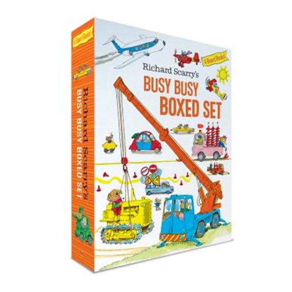 Pre-Owned Richard Scarry's Busy Busy Board Books Richard Scarry's Busy Busy Boxed Set: Busy Busy Airport; Busy Busy Cars and Trucks; Busy Busy Construction Site; Busy Bu, (Paperback)