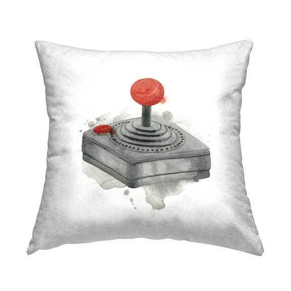 Stupell Industries Vintage Game Controller Joystick Square Decorative Printed Throw Pillow, 18 x 18,