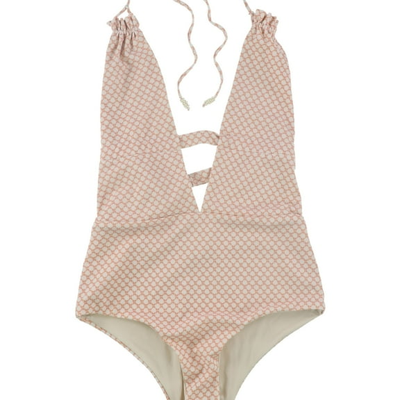 Tavik Womens Emme One Piece Halter Top Swimsuit, Orange, X-Small