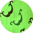 thumbnail image 1 of Ahgly Company Indoor Round Abstract Green Modern Area Rugs, 5' Round, 1 of 4