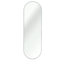 63" x 20" Silver Pill Shaped Full Length Mirror, Wall-Mounted Oval Body Mirror for Bedroom, Bathroom, Dressing Area