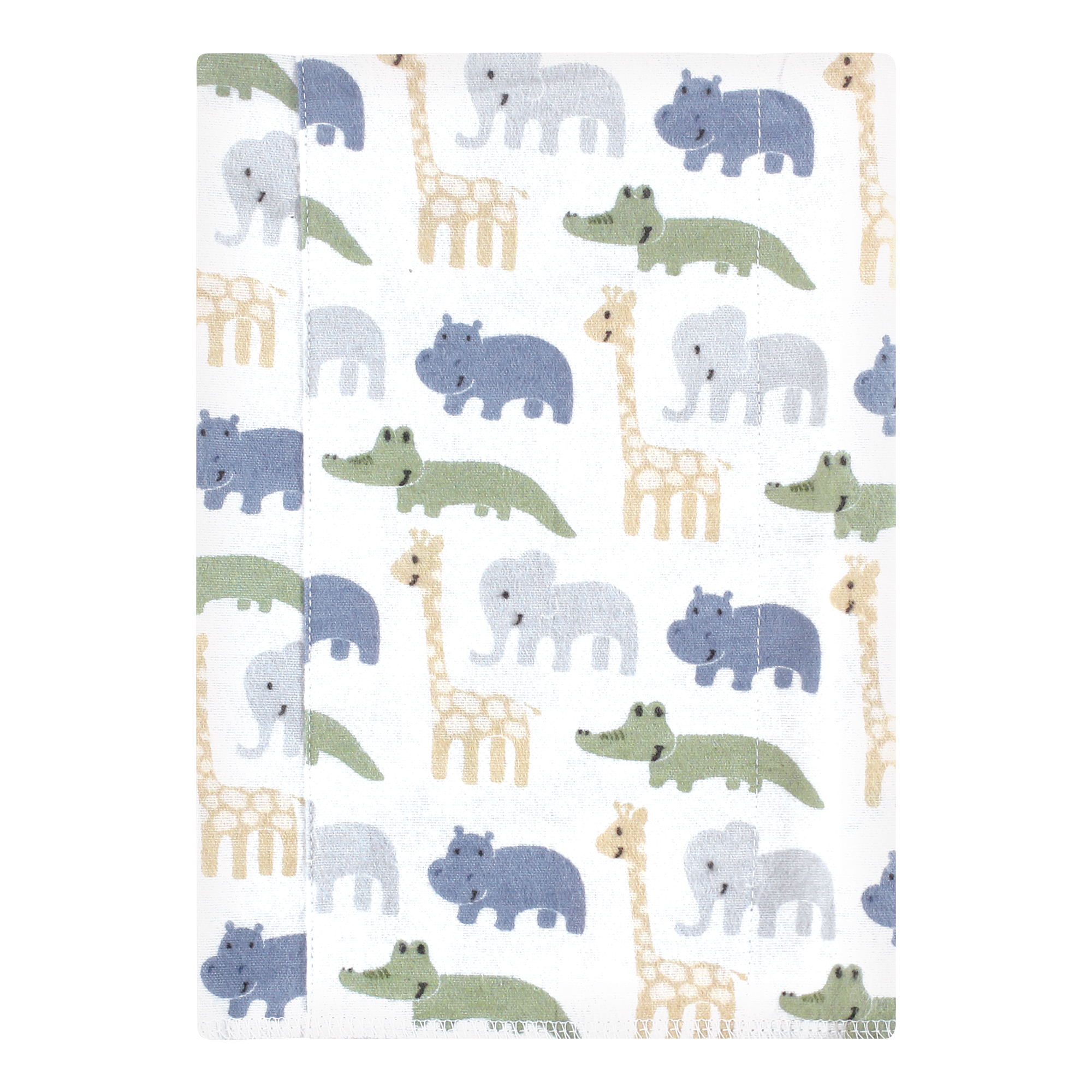 Hudson Baby Cotton Flannel Burp Cloths 7-Pack, Wild Leaf Safari , One Size