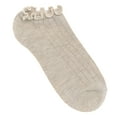 thumbnail image 4 of No Boundaries Women's Ankle Socks with Lettuce-Edge Trim, 1 Pack, Size 4-10, 4 of 4