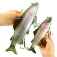 thumbnail image 6 of Fankenuo 1Pc Soft Fishing Lure 20cm 100g 30cm 400g Silicone Soft Fishing Bait Scissor Tail Fish For Tuna Bass Sea Fishing Tools Green+white 20 cm, 6 of 9