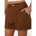 thumbnail image 4 of Celebrity Pink Women's Porkchop Pocket Suede Short, Sizes XS-XXXL, 4 of 6