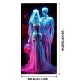 thumbnail image 5 of Clearance! Halloween Door Cover Decoration Durable Polyester Fabric Ghost Door Cover Hanging for Indoor/Outdoor Party, Classroom, Home Decor (Style H), 5 of 9
