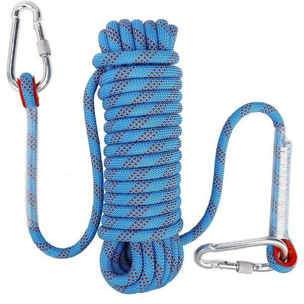 Climbing Rope with Static Safety Carabiner 10mm Polyester Rescue