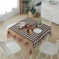 thumbnail image 6 of Brown Texas Star Retro Table Cloth Waterproof Tablecloths, Country Star Buffalo Plaid Wooden Tablecloth Dining Table Cover for Kitchen Party Tabletop Outdoor, Square Tablecloth 54x54 Inch, 6 of 9