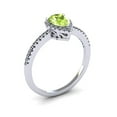 thumbnail image 2 of SuperJeweler 1 Carat Pear Shape Peridot and Halo Diamond Ring In Sterling Silver For Women, 2 of 6