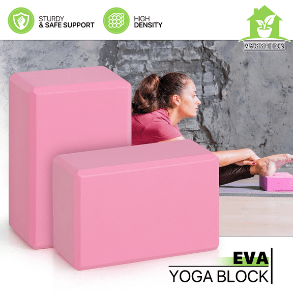 YEXJ 2x EVA Foam Yoga Block Gym Stretching Aid Pilates Workout Exercise Support Brick, Features-Non-Slip, Easy to Clean