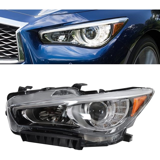 SHZICMY Headlight LED DRL Projector Headlamp Black Housing Headlight