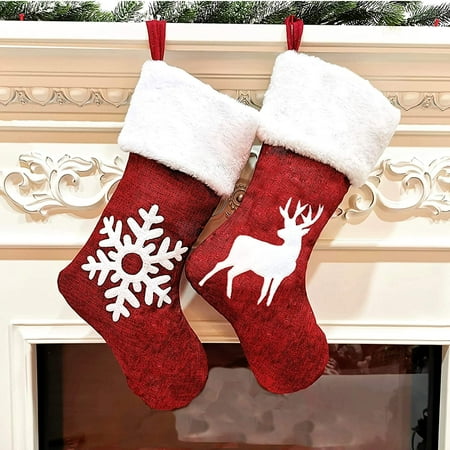 Dedang Christmas stockings, 2 pieces 46cm long, Christmas tree holiday