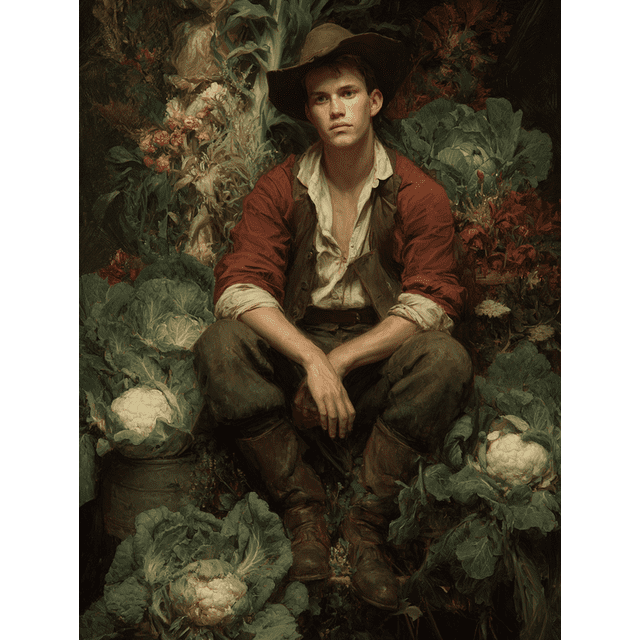 Qisvanset 12x16 Inch Vintage Man Smoking Portrait Canvas Print Wall Art