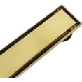thumbnail image 7 of Brushed Brass 24-Inch Linear Shower Drain- with 2-in-1 Flat & Tile Insert Cover, 304 Stainless Steel Rectangle Shower Floor Drain,Floor Shower Drain, 7 of 7