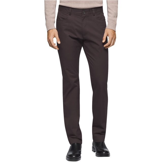 Calvin Klein - Pantalones de satén para hombre, ajustados, informales, color morado, 36 W x 34 L Calvin Klein Pantalones