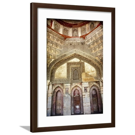 Lodi Shops Decorations Inside Ancient Sheesh Shish Gumbad Tomb Lodi Gardens, New Delhi, India Framed Print Wall Art By William Perry ()