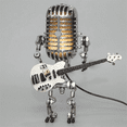 thumbnail image 1 of Retro Style Vintage Microphone Robot Desk Lamp, Vintage Microphone Robot Touch Dimmer Lamp Table Lamp Red, 1 of 7
