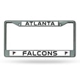 thumbnail image 1 of Cadre de Plaque d'Immatriculation Atlanta Faucons Chromé - Insert Argent/blanc, 1 of 1