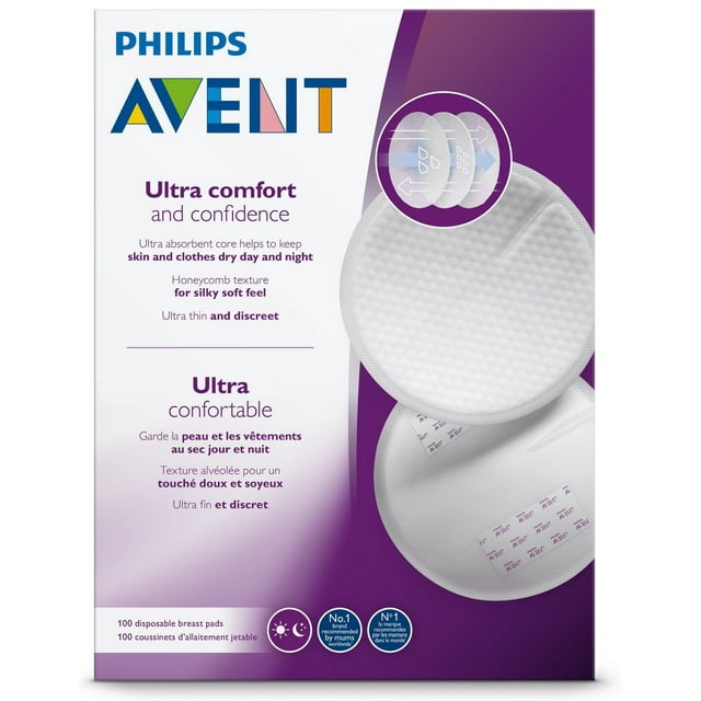 Philips Avent Maximum Comfort Disposable Breast Pads, 100 Pads, SCF254/13