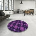 thumbnail image 4 of Ahgly Company Machine Washable Indoor Square Transitional Dark Orchid Purple Area Rugs, 8' Square, 4 of 7