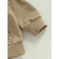 thumbnail image 6 of Canrulo Toddler Baby Boys Girls Hoodies Long Sleeve Pocket Hooded Sweatshirt Pullover Fall Winter Casual Tops Khaki 18-24 Months, 6 of 8