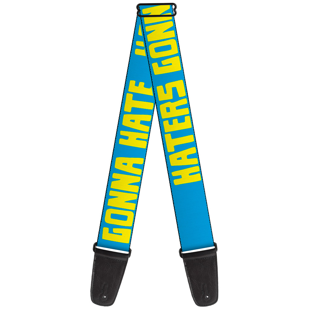 Buckle-Down Guitar Strap, Haters Gonna Hate Turquoise Yellow, 2 Inches Wide