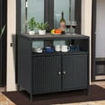 thumbnail image 4 of TROPOW Patio Outdoor Wicker Storage Cabinet - Convenient Access, & Weather-Resistant, Versatile Usage - Black Grey, 4 of 6