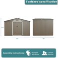 10FT x 8FT Metal Outdoor Storage Room, Large Storage Shed, Multi