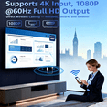 thumbnail image 4 of Wireless HDMI Transmitter and Receiver 2-in-1, Plug & Play No App No WiFi, 4K Decode 1080P Output, Screen Mirroring from Laptop PC Phone to TV Projector Monitor, Portable for Business Presentation, 4 of 10