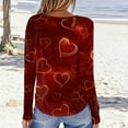 thumbnail image 4 of Resicozy Valentine Shirts for Women 2026 Long Sleeve Crew Neck Holiday Tops Tunic Loose Fit Cute Heart Print Blouse Wine M, 4 of 4