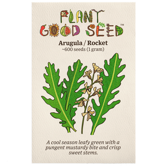 Plant Good Seed Arugula Seed Packet Spicy Salad Green Seeds Garden Rocket Annual Full Sun Part Shade