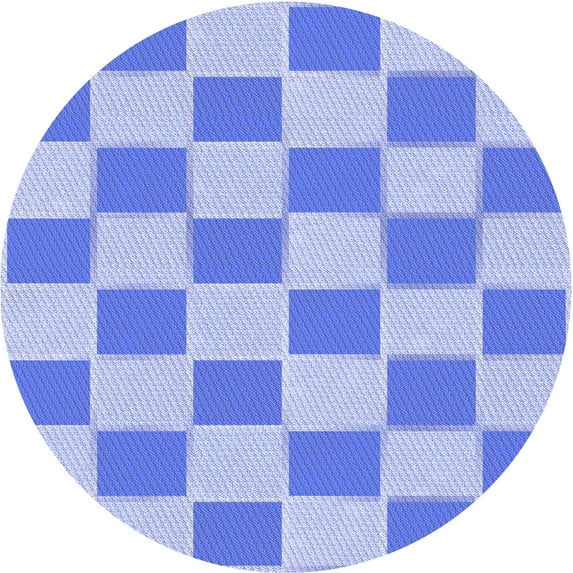 Ahgly Company Indoor Round Patterned Blue Ribbon Blue Area Rugs, 5' Round