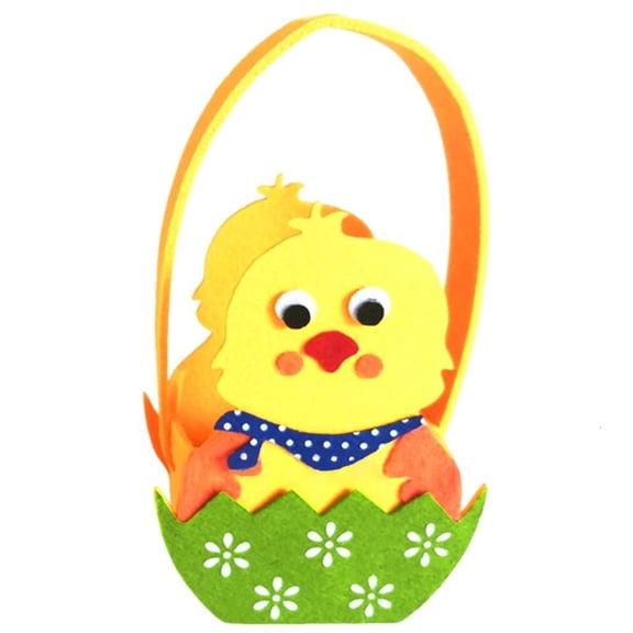 Osdhezcn Felt Animal Themed Handbag with Carrying Handle Easters Decoration Holiday Storage Basket for Candy Snacks Food