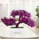 thumbnail image 5 of Bonsái artificial, planta decorativa falsa, plantas de interior artificiales en maceta, mini Rojo púrpura, 5 of 8